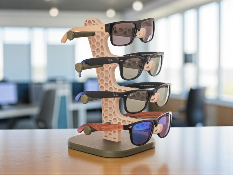 Shade Stand Modern Honeycomb Eyewear Organizer – Full & Mini Versions | 3D Printed Stylish Display