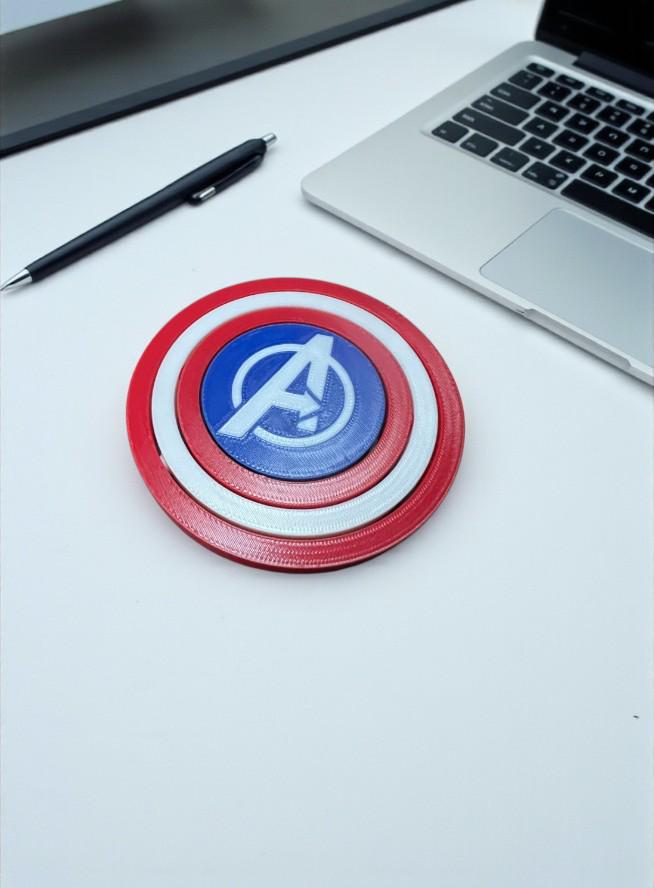 Captain America Shield Gyroscopic Fidget Toy & Coaster