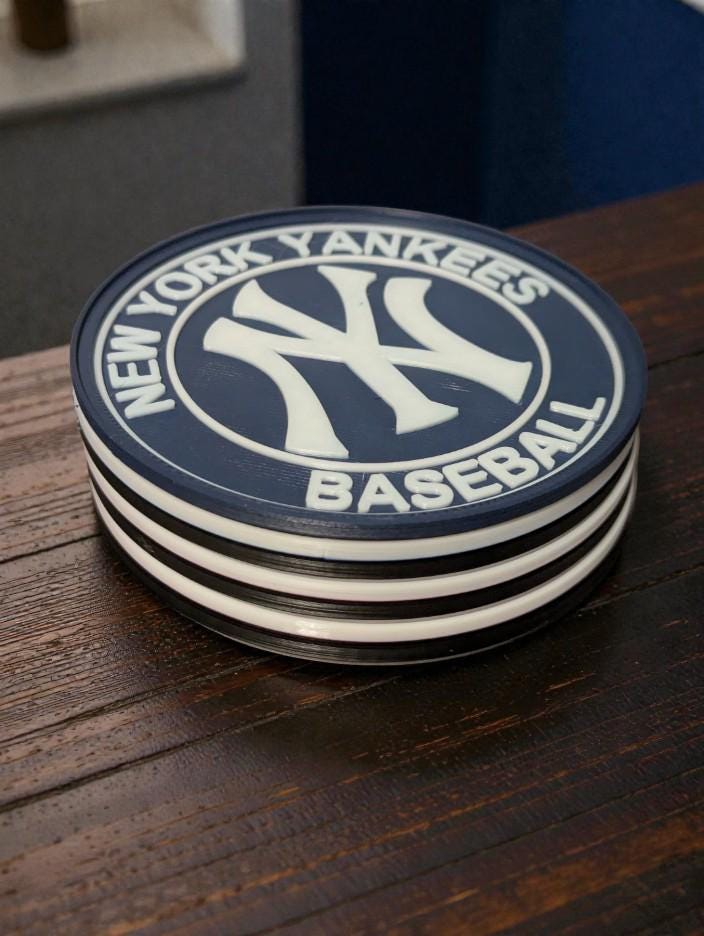 3D Printed MLB Team Logo Coaster Set | Baseball Fan Gift