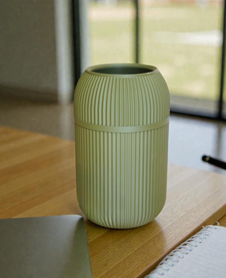 Fluted Waste Bin | Modern Scandi Concealed Liner, Home Office Decor