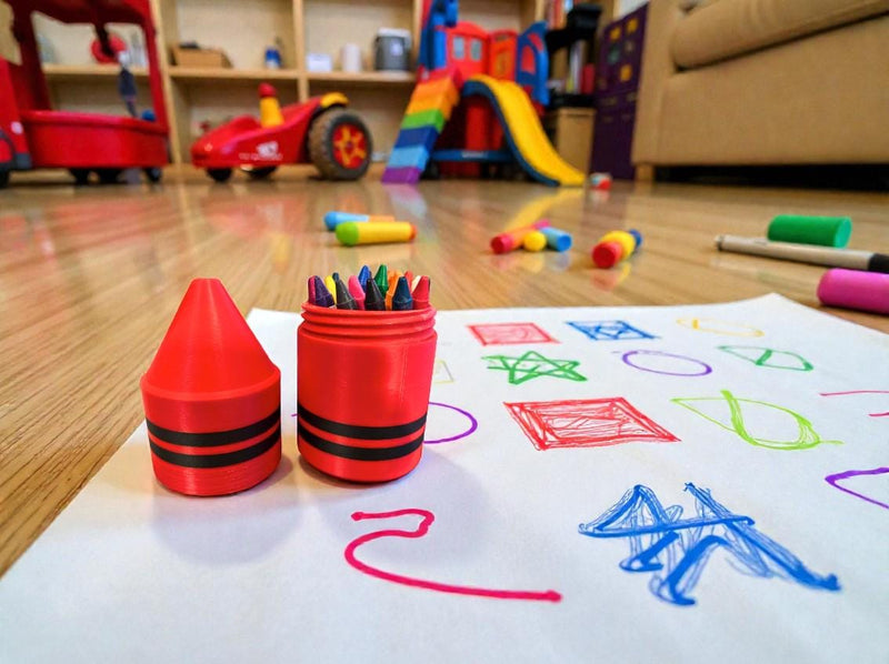 Personalized 3D Printed Crayon Keeper | Travel Crayon Case, Fits 30+ Crayons