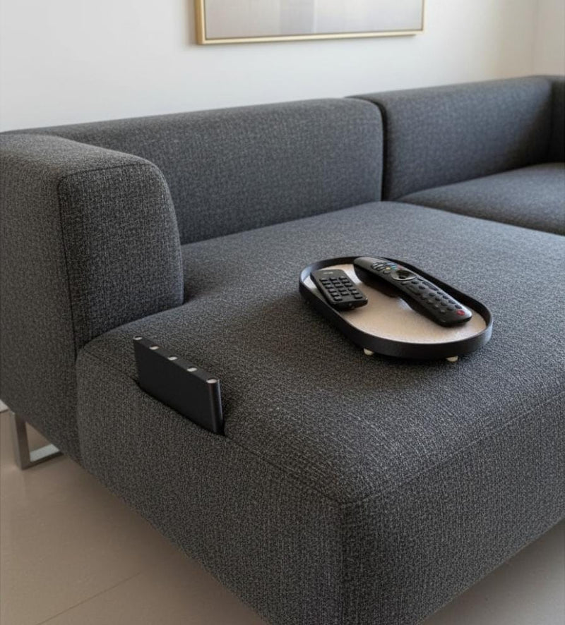 Sofa Hub Couch Organizer | 3D Printed Armrest Tray for Remote Controls, Phone, Drinks & Glasses