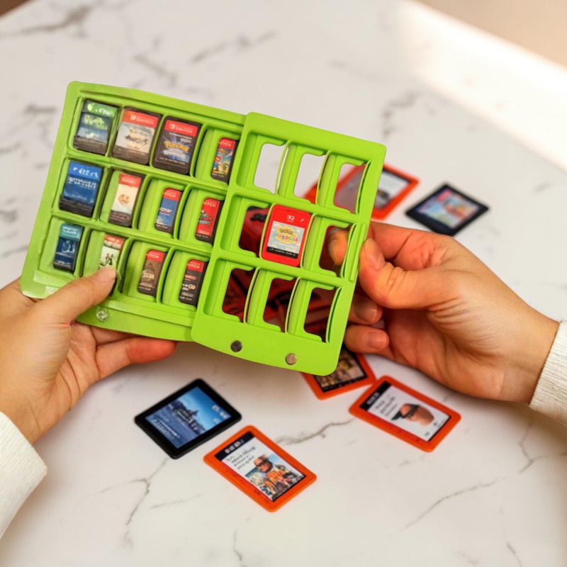 3D Printed Game Boy Inspired Switch Game Book Storage | 27 Cartridge + 9 Micro SD Card Holder
