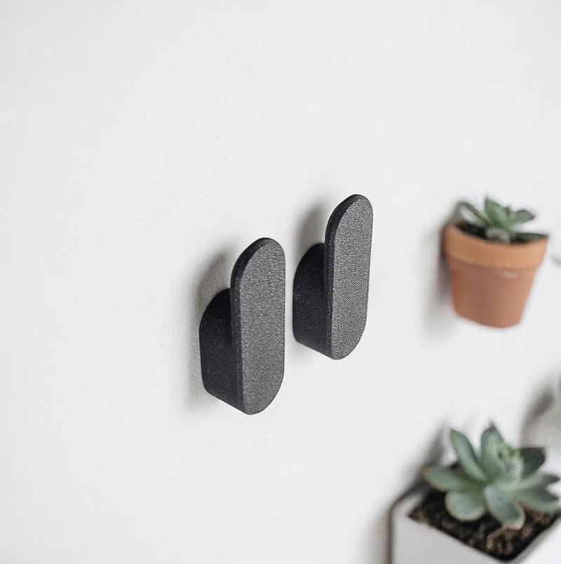 3D Printed Towel Hooks | Modern Minimalist Wall Hanger Set | Custom Color Choice