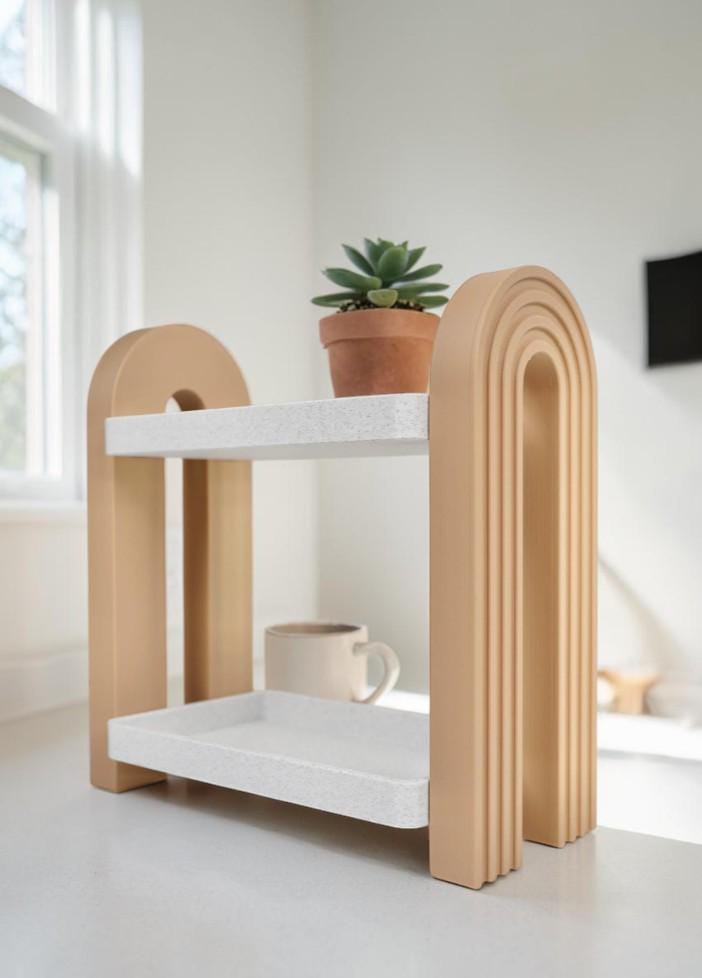 3D Printed Minimalist Perfume Shelf — Tabletop Vanity Organizer for Perfume Skincare & Beauty Display