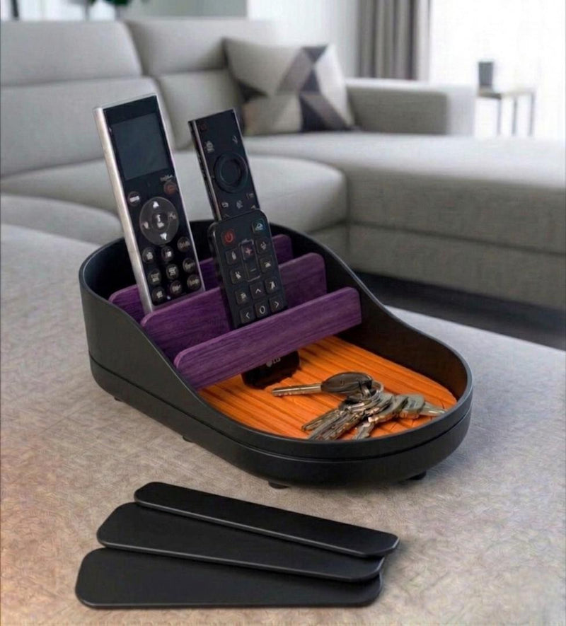Sofa Hub Couch Organizer | 3D Printed Armrest Tray for Remote Controls, Phone, Drinks & Glasses