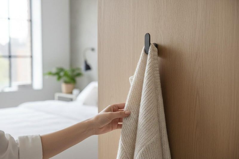 3D Printed Towel Hooks | Modern Minimalist Wall Hanger Set | Custom Color Choice