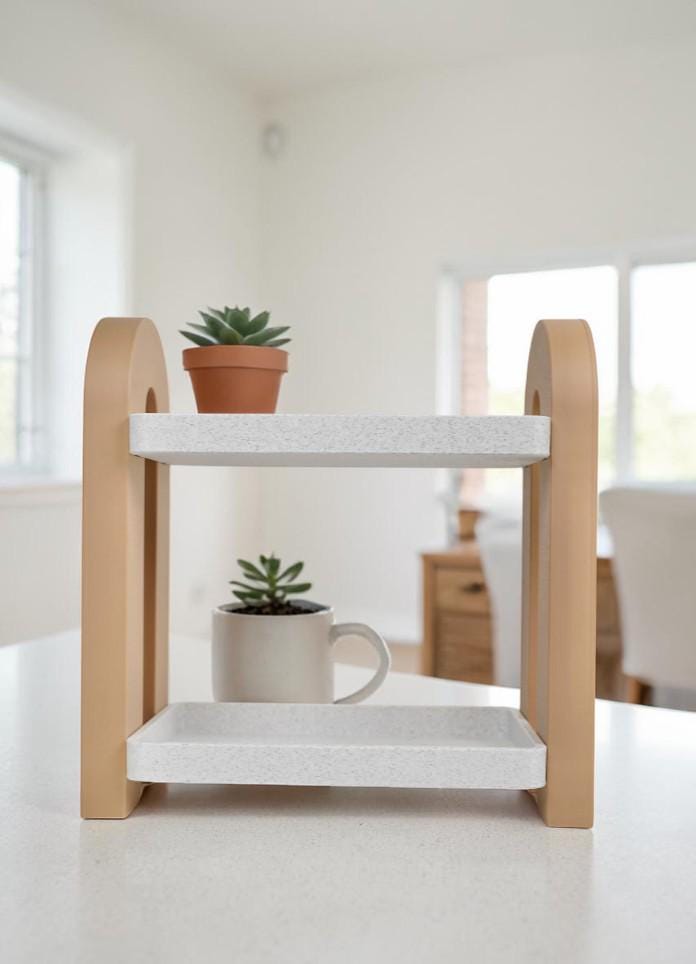 3D Printed Minimalist Perfume Shelf — Tabletop Vanity Organizer for Perfume Skincare & Beauty Display