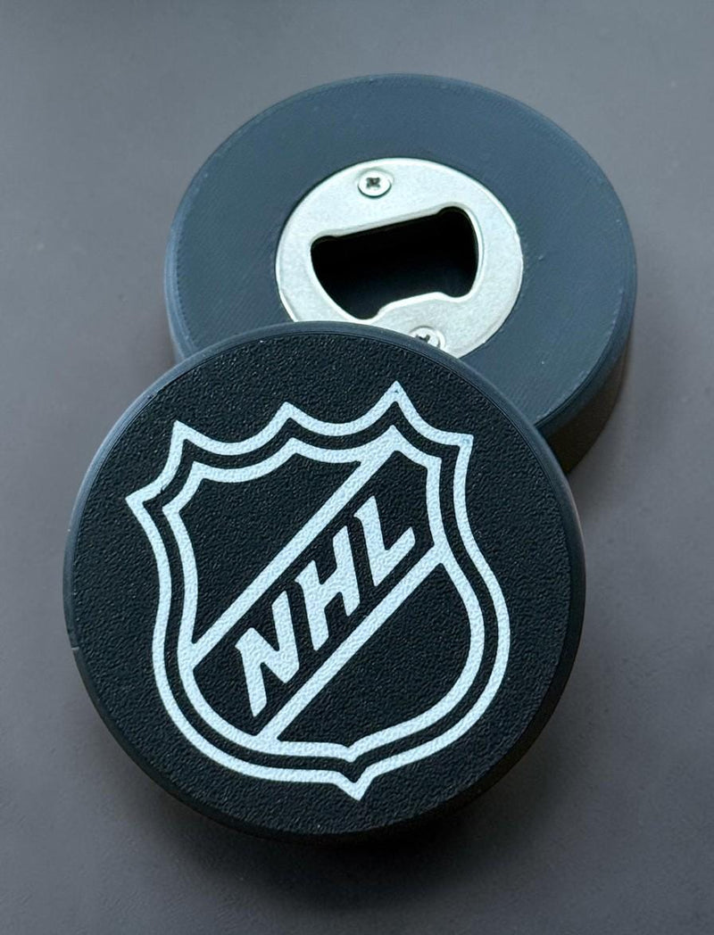 3D Printed Hockey Puck Bottle Opener | Classic Puck Design, FDM Print, Sports Bar Decor