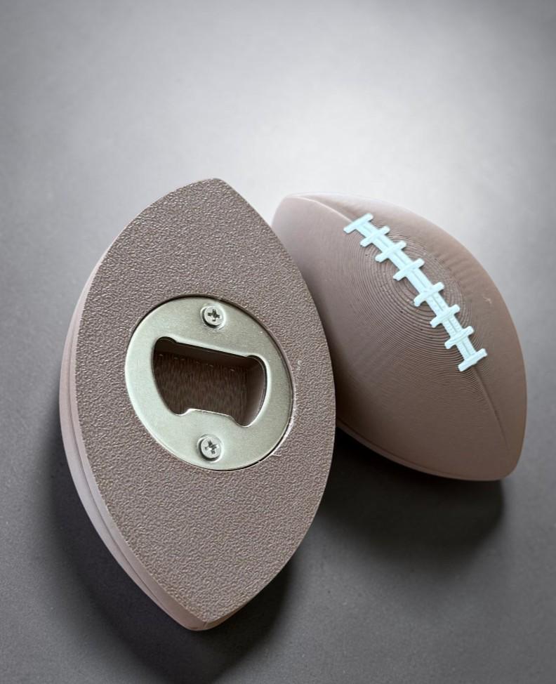 3D Printed Football Bottle Opener | Classic Brown Football | FDM Print | Football Fan Gift | Man Cave Decor | Sports Bar | Beer Opener