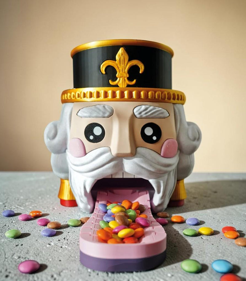 3D Printed Candy Dispenser | Zombie Pug Nutcracker Egg-Laying Chicken | Rubber Band Mechanism | Party Gift | Desk Toy