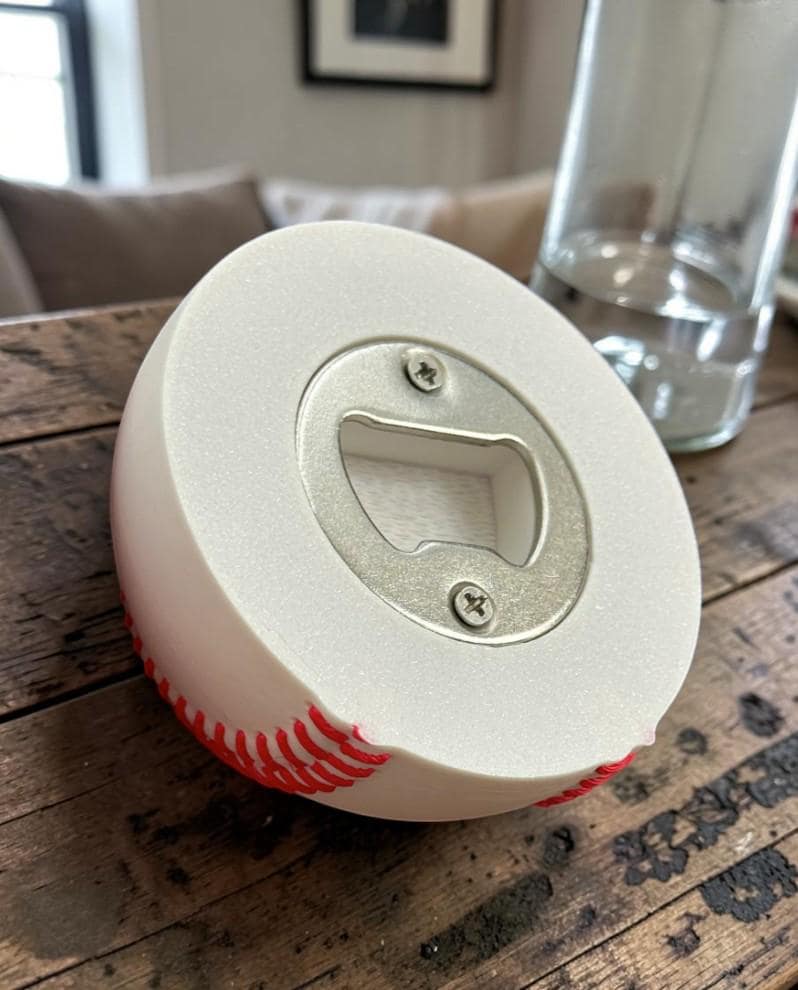 3D Printed Baseball Bottle Opener | Sports Fan Bar Decor